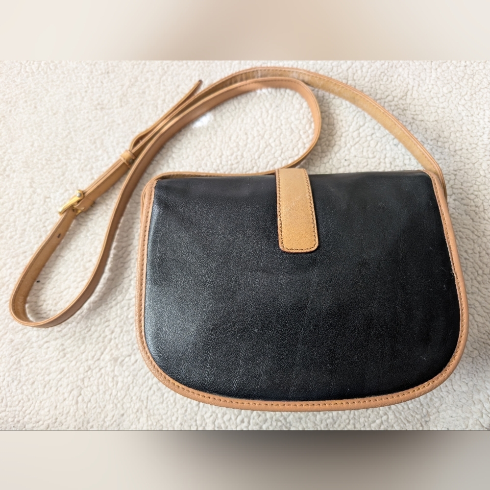 Celine Black and Tan Leather Crossbody Bag - Picture 2 of 16